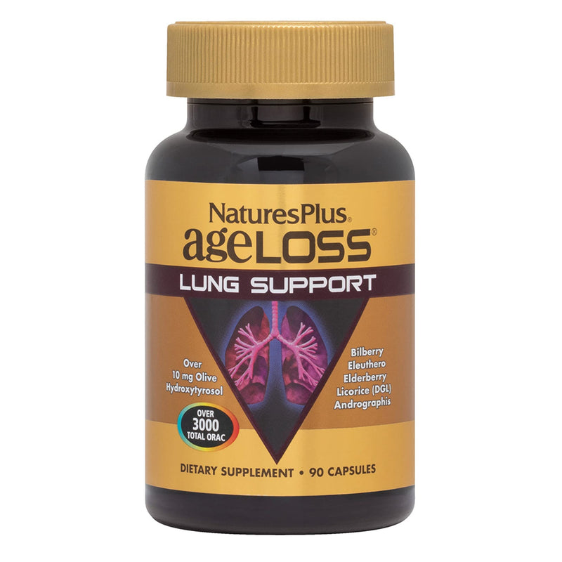 NaturesPlus AgeLoss Lung Support - 90 Capsules - Vegetarian, Gluten Free - 30 Servings
