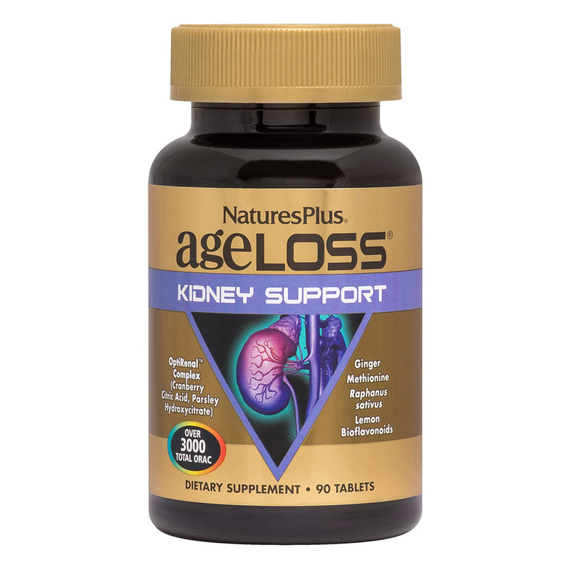 NaturesPlus AgeLoss Kidney Support - 90 Tablets - with Vitamin D3 & Magnesium - Vegetarian, Gluten Free - 30 Servings