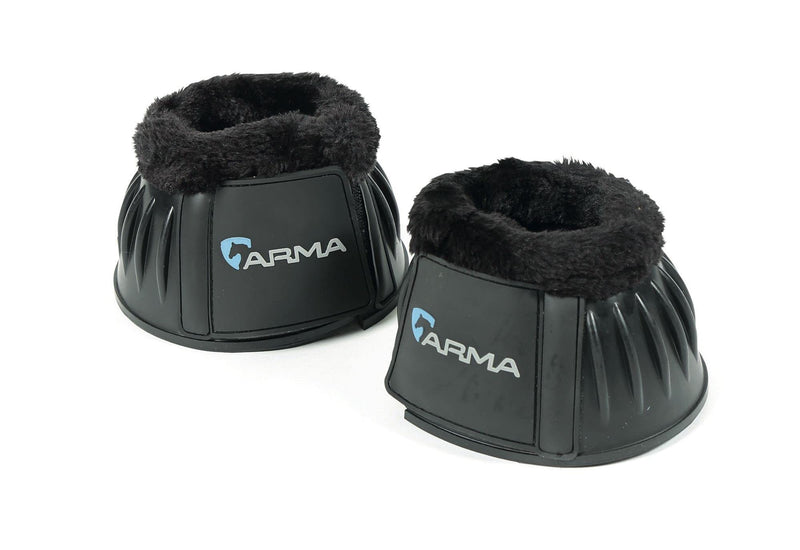 Shires ARMA Fleece Trim Bell Boot Full Black - BeesActive Australia