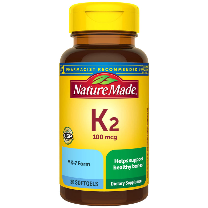 Nature Made Vitamin K2 100 mcg, Healthy Bone Supplements, 30 Softgels, 30 Day Supply 30 Count (Pack of 1) - BeesActive Australia