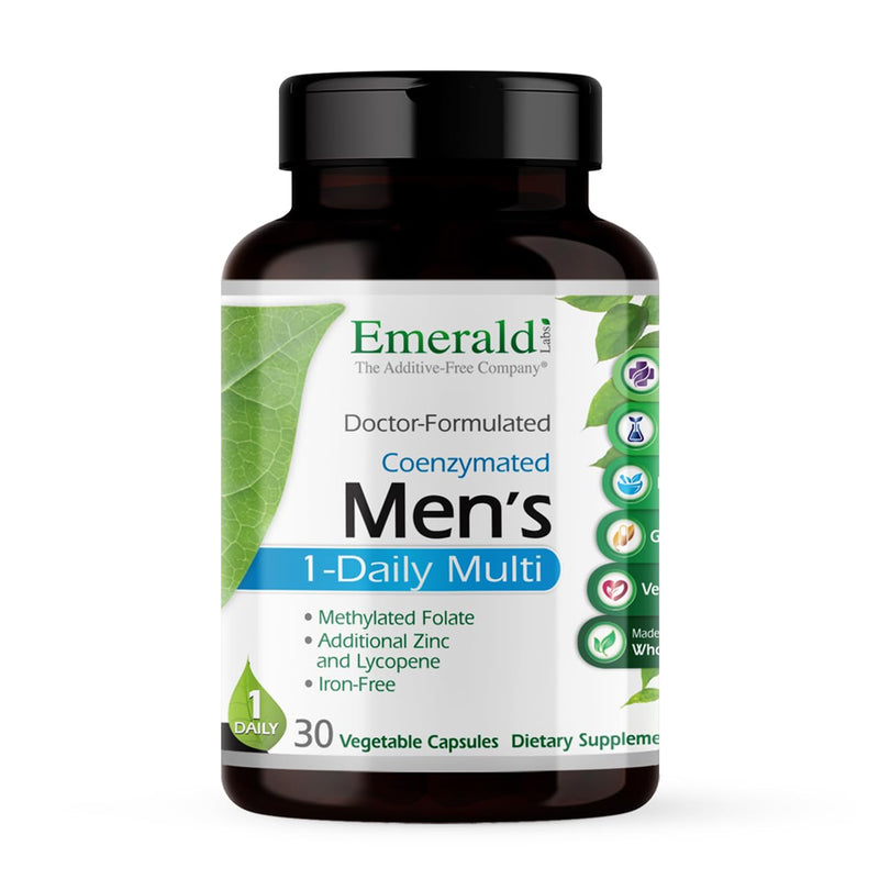 EMERALD LABS Men's 1-Daily Multi, 30 Capsules | Multivitamin with Coenzymated B Vitamins - Heart Health, Muscle Function & Overall Wellness Support - Non-GMO & Vegetarian 30 Count (Pack of 1)
