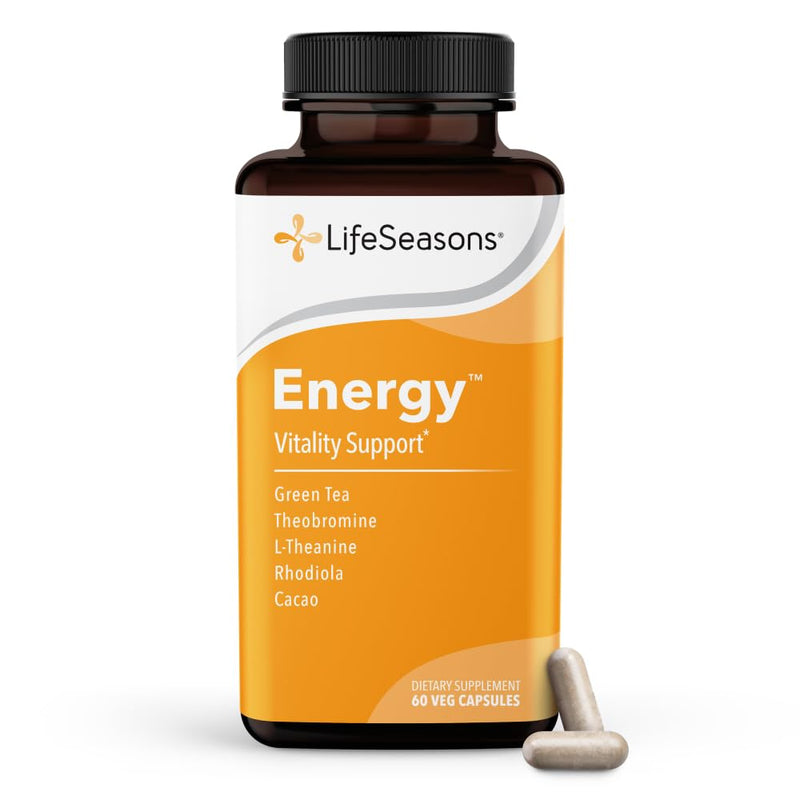 LifeSeasons Energy - Vitality Support - Energy Booster for Physical and Cognitive Strength - No Jitters - Increases Stamina - Contains Green Tea and L-Theanine - 60 Count (Pack of 1)