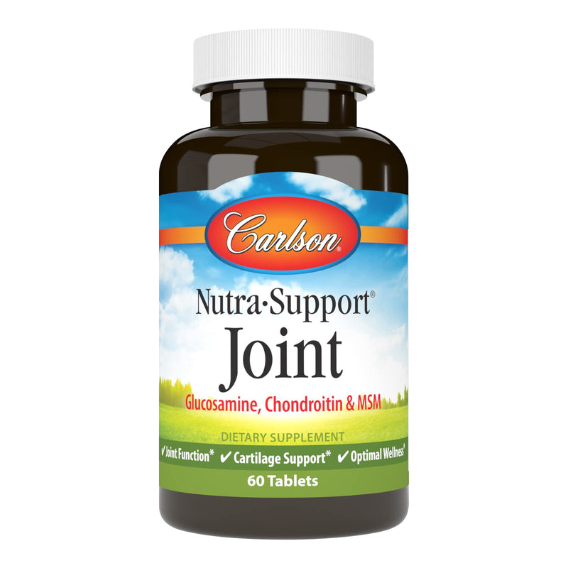 Carlson Nutra-Support Joint, Glucosamine, Chondroitin, 60 Tablets | MSM; Joint Function; Cartilage Support Optimal Wellness