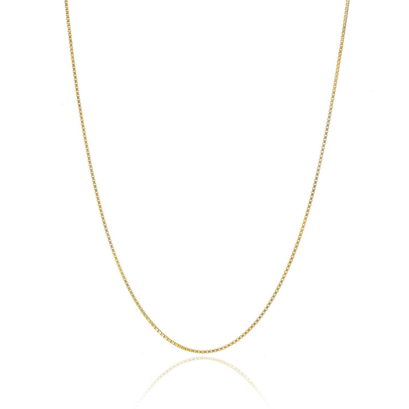 Bling For Your Buck 18K Gold over Sterling Silver .8mm Thin Italian Box Chain Necklace for Women and Men, Sizes 14" - 40" 16.0 Inches - BeesActive Australia