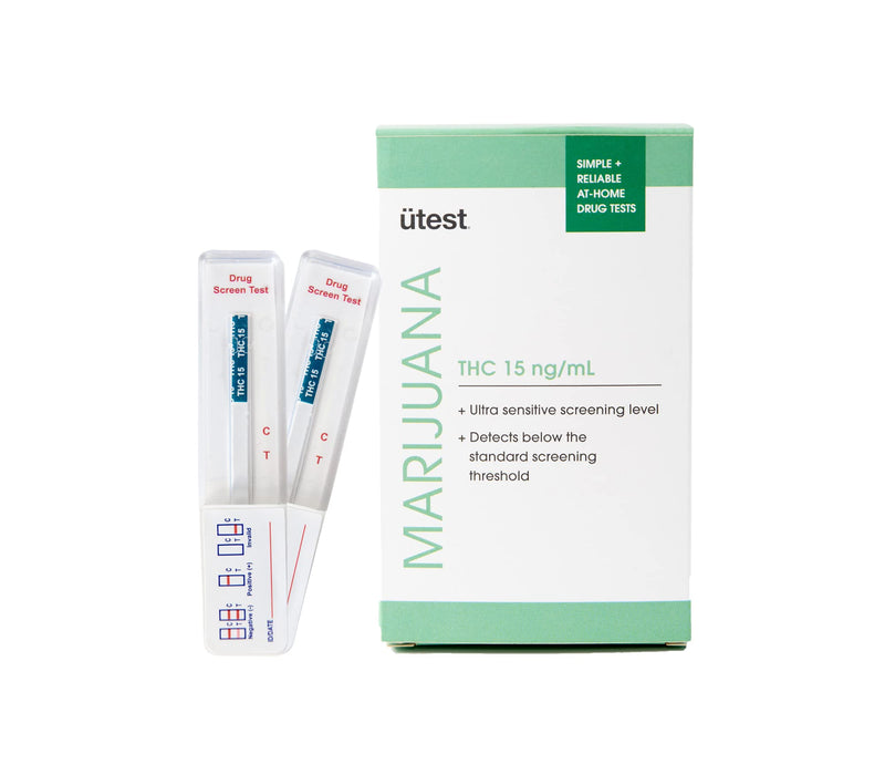 Instant THC Home Drug Test | 15 ng/mL Single Panel Cannabis Detection Tests | Highly Sensitive Marijuana Urine Test Kit | Testing Strip (2 Pack)
