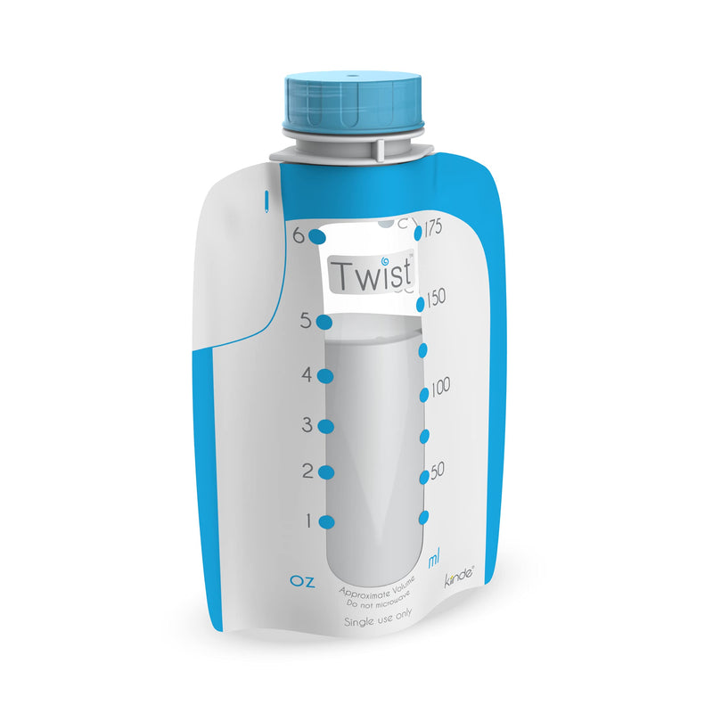 Kiinde Twist Pouch Direct-Pump Direct-Feed Twist Cap Breast Milk Storage Bags for Pumping, Freezing, Heating and Feeding, Pre-Sterilized, 6 Ounce, Pack of 40 6oz 6 Ounce (Pack of 40) Storage Bag - BeesActive Australia