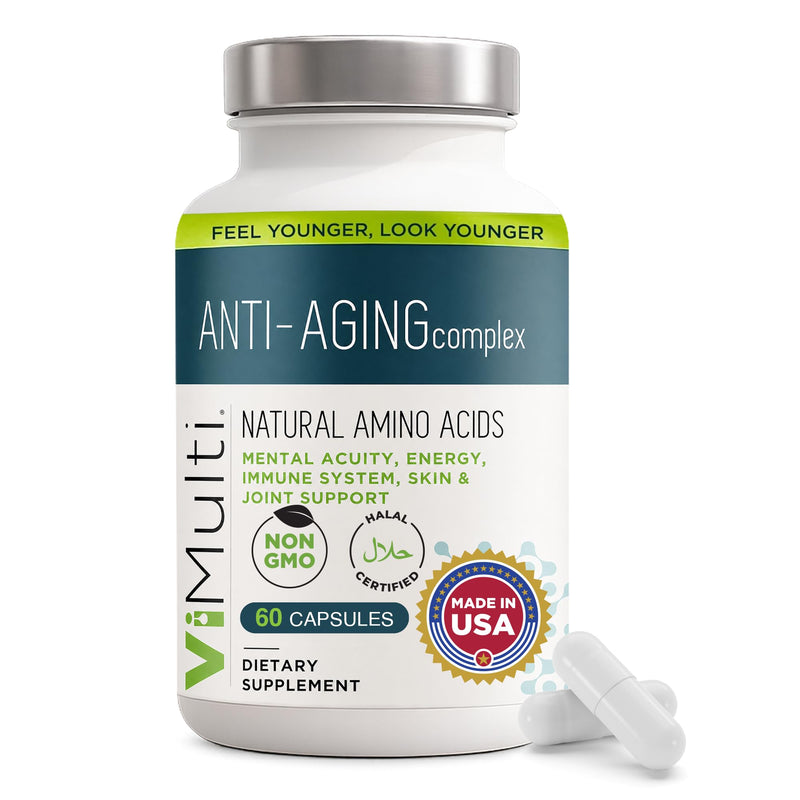 ViMulti Anti-Aging Complex - Amino Acid Dietary Supplement - 60 Capsules | Joint And Cellular Wellness, Daily Vitality, Skin Elasticity, Formulated With Multiple Amino Ingredients, 2 Capsules Daily 60 Count (Pack of 1)