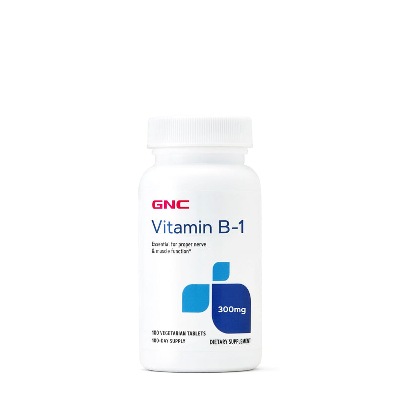 GNC Vitamin B-1 300mg - 100 Vegetarian Tablets | 100 Servings | Essential for Proper Nerve and Muscle Function, Kosher and Gluten-Free With No Artificial Preservatives or Sugar 100 Count (Pack of 1)