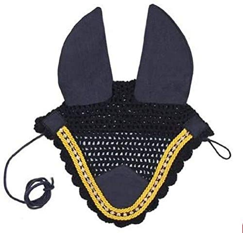 Paris Tack Crochet Horse Fly Veil Ear Bonnet with Crystals - BeesActive Australia