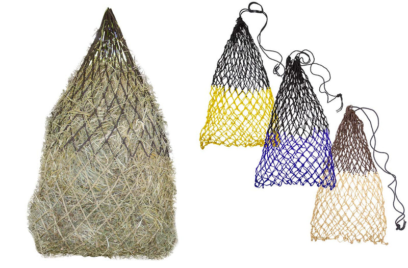 Derby Originals Hay Nets Set of 2 Soft Mesh Nets 42" with 2" Holes, Fits 4-6 Flakes of Hay for Horses and Goats Brown/Khaki 42" - BeesActive Australia