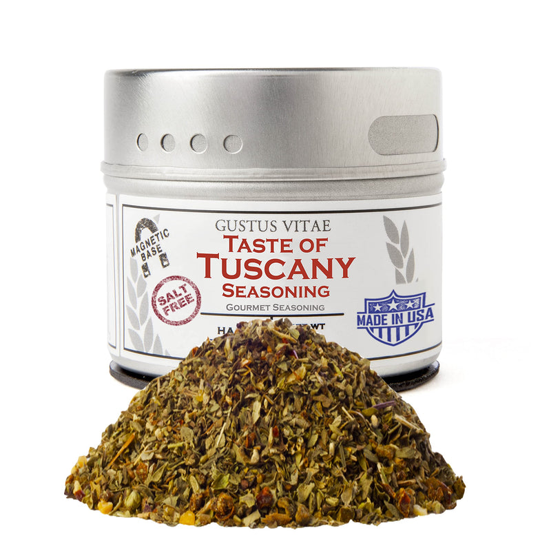 Gustus Vitae - Taste of Tuscany - Gourmet Seasoning - Non GMO - Artisanal Spices Blend - Magnetic Tin - Gourmet Spice Blend - Crafted in Small Batches - Hand Packed - BeesActive Australia
