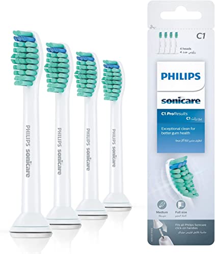 Philips Genuine Sonicare Pro Results Brush Heads, White, Pack of 4 - HX6014/07 4 Count (Pack of 1)