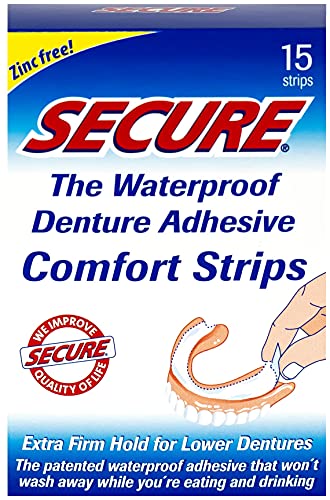 Secure Denture Adhesive Comfort Strips 15 Ct