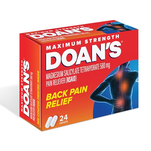 Doans Back Pain Relief Caplets, 580 mg Magnesium Salicylate, 24 Ct 24 Count (Pack of 1)