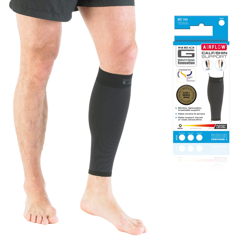 Neo-G Calf Compression Sleeve for Men and Women for Sports, Daily Wear – Shin Splint Compression Sleeve provides Shin Splint Relief, Pain Relief from Injury, Strains, Sprains, Weak Calves - L LARGE: 40 - 44 CM - BeesActive Australia