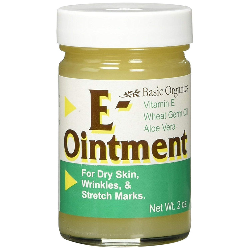 Basic Organics Brands - Vitamin E Ointment - 2oz - Moisture Enhancing - Can Help Reduce Appearance of Scars, Stretch Marks, Fine Lines & Wrinkles - 2Pack - BeesActive Australia