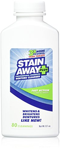 Stain Away Plus Denture Cleanser 8.1 oz bottle (Pack of 2) Unscented 8.1 Ounce (Pack of 2)