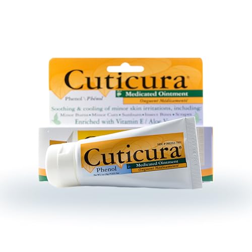 Cuticura Medicated Ointment | First Aid Antiseptic | Infection Protection | Antibiotic-Free Ointment for Cuts, Scrapes & Burns | Soothing Itch & Pain Relief with Aloe Vera & Vitamin E, 1oz (3 Pack) 1 Ounce (Pack of 3)