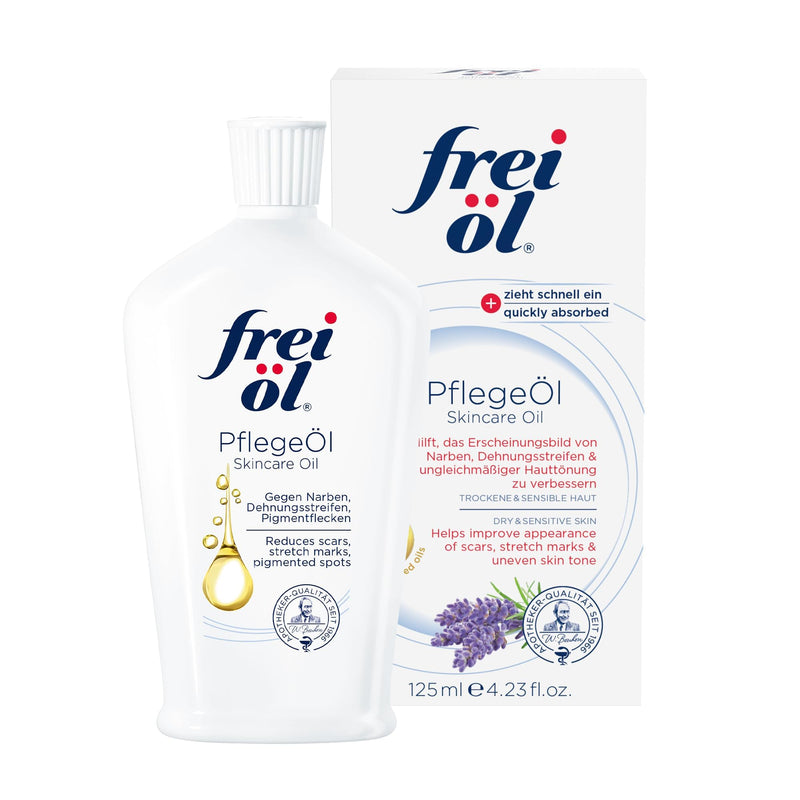 frei öl skincare oil – fast absorbing, nourishes skin soft and smooths – excellent as body oil for stretch marks removal and vitamin e oil for scars, microbiome-friendly and vegan, 125 ml / 4.23 Fl Oz 4.22 Fl Oz (Pack of 1)