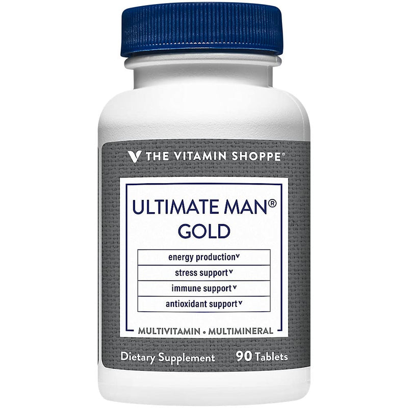 The Vitamin Shoppe Brand Ultimate Man Multivitamin, High Potency, 90 Count | Men’s Multivitamin with Vitamins, Minerals & Antioxidants for Energy, Immune & Overall Wellness Support, Gluten Free 90 Count (Pack of 1)