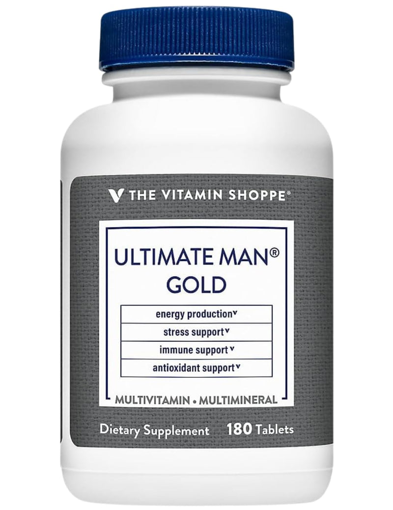 The Vitamin Shoppe Brand Ultimate Man Multivitamin, 180 Tablets | Daily Multivitamin for Men With Vitamins, Minerals & Antioxidants for Energy, Immune & Overall Wellness Support, Gluten Free 180 Count (Pack of 1)