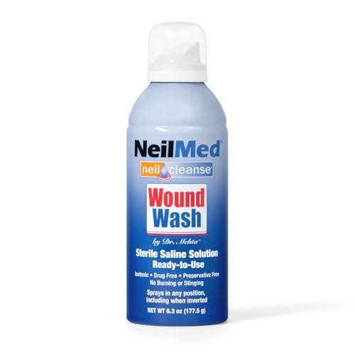 NeilMed Cleanse Sterile Saline Wound Wash, 6.3 Ounce 6.3 Fl Oz (Pack of 1)