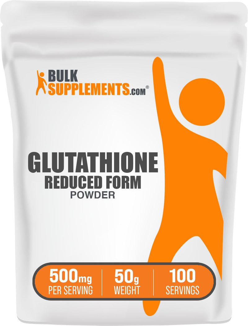 BulkSupplements.com Glutathione Reduced Powder - Glutathione Supplement, Reduced Glutathione Powder - Glutathione 500mg, Gluten Free, 500mg per Serving, 50g (1.8 oz) (Pack of 1) 1.8 Ounce (Pack of 1)