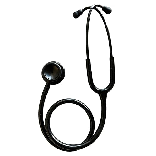 EMI Premium Clinical Light Weight 4oz Dual Head Stethoscope - Stealth Black - For Nurses, Doctors, Medical Professionals, EMT's
