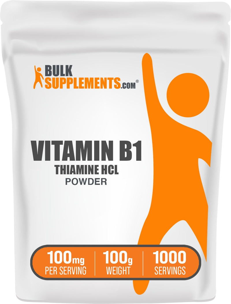 BulkSupplements Thiamine HCl Powder - Thiamine Hydrochloride, B1 Vitamins, Thiamine B1 Supplement, Thiamine 100mg - Gluten Free, 100mg per Serving, 100g (3.5 oz) (Pack of 1) 3.5 Ounce (Pack of 1)