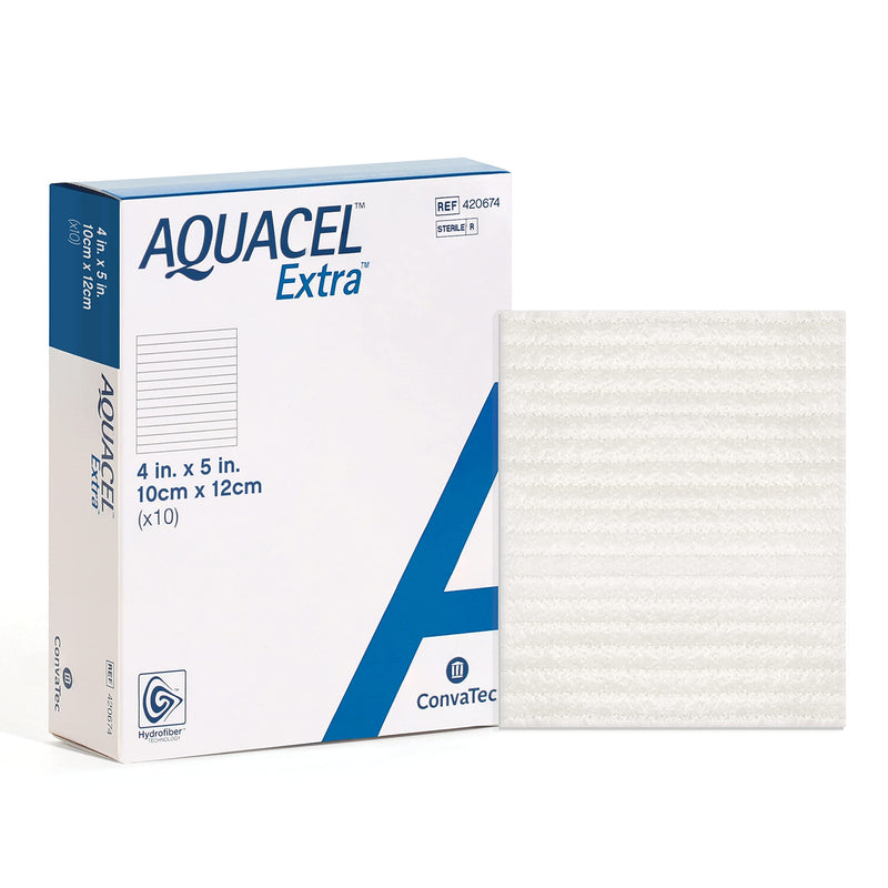 ConvaTec AQUACEL Extra 4"x5" Wound Dressing, Sterile, 10 Ct 4" x 5" (10 Count)