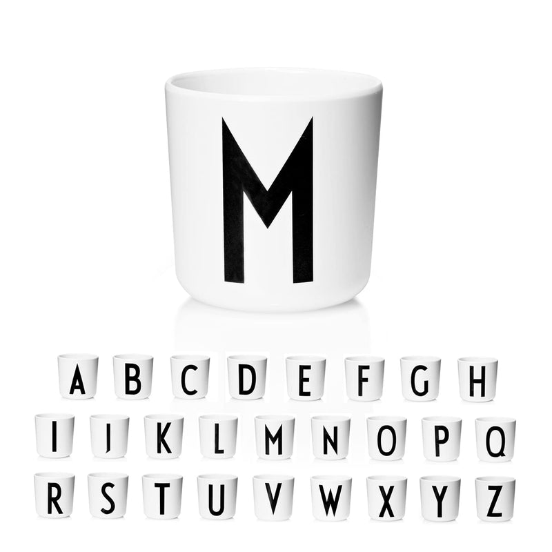 Design Letters Melamine Sippy cups for Baby 7 Oz A-Z | Kids Cups Designed in Denmark Reusable Cup for Baby 6+ Month|Learning Cup BPA/BPS Free | Children Drinking Cup Dishwasher Safe, Toddler Cup White .M - BeesActive Australia