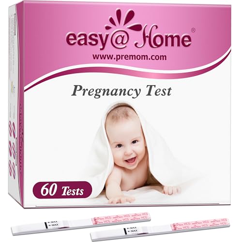 easy@Home Pregnancy Test Strips, 60 Pack with Premom App 60 Count (Pack of 1)