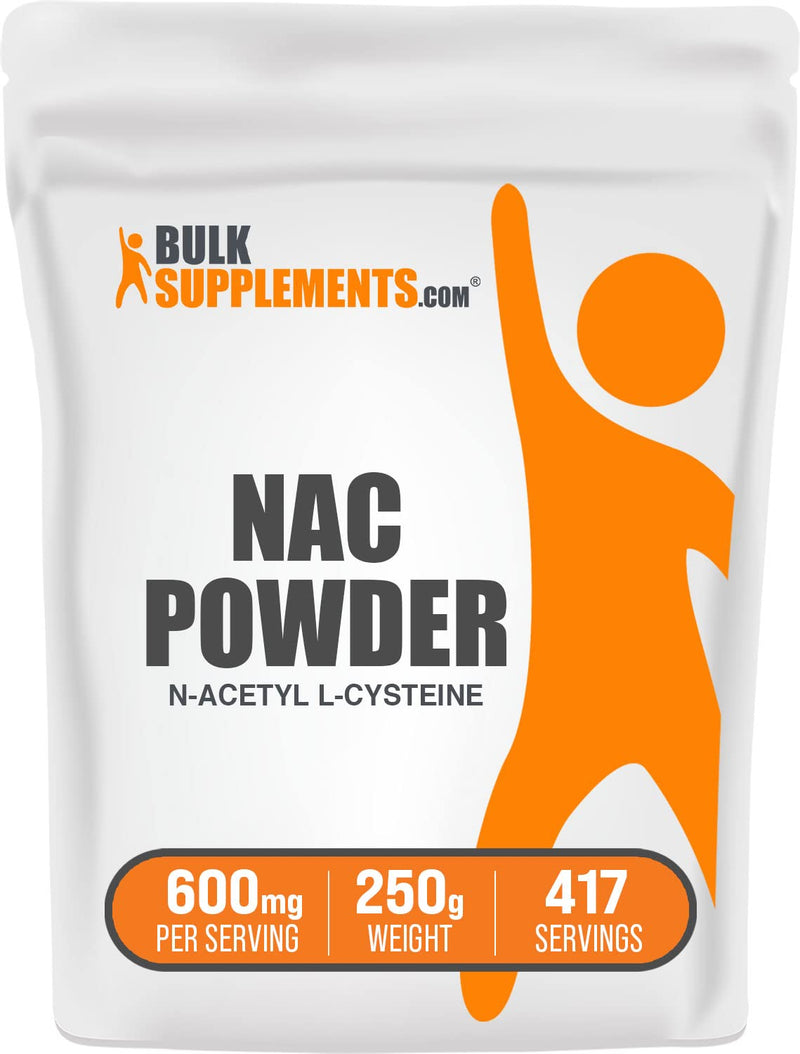 BULKSUPPLEMENTS.COM NAC Powder - N-Acetyl Cysteine 600mg, NAC Supplement, NAC 600 mg - Brain & Antioxidants Supplement - Gluten Free, 600mg per Serving, 417 Servings, 250g (8.8 oz) 417 Servings (Pack of 1) - BeesActive Australia