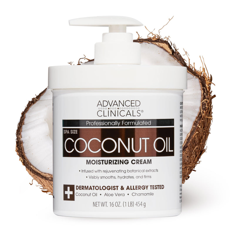 Advanced Clinicals Coconut Oil Body Cream For Women & Men | Hydrating Coconut Lotion For Extremely Dry Skin | Visible Anti Aging Body Butter Skin Care Balm Moisturizer For Hand, Heel, Feet, 16 Ounce 3 - Coconut Oil Botanical Body Lotion - BeesActive Australia