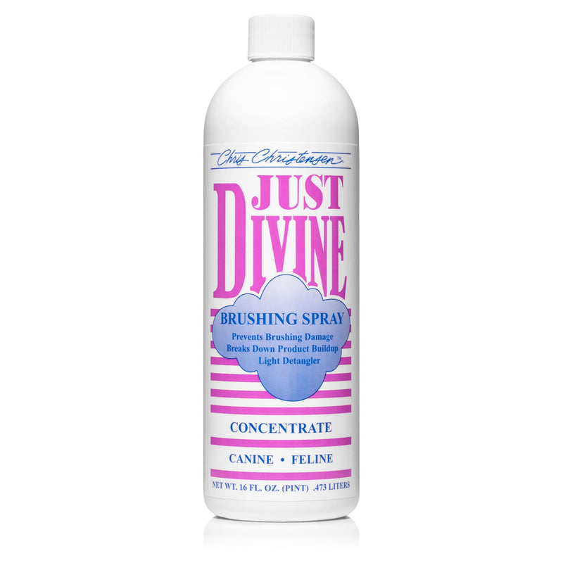 Chris Christensen Just Divine Dog Brushing Spray Concentrate, Groom Like a Professional, Prevents Brushing Damage, Light Detangler, All Coat Types, Made in USA, 16oz 16 oz Concentrate