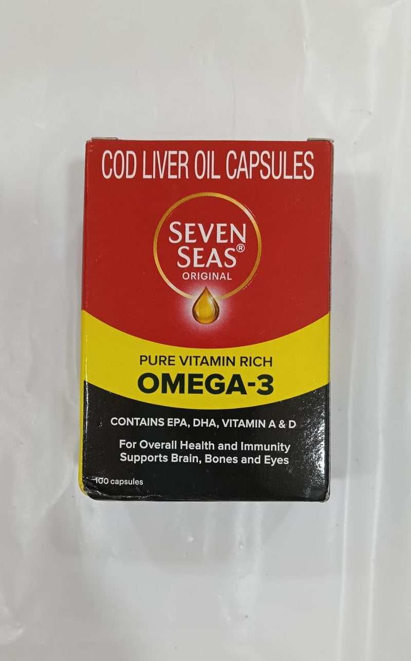 Seacod Cod-liver Oil Capsules ,Omega-3 Fatty Acid, Vitamin A, Vitamin D 100 Capsules