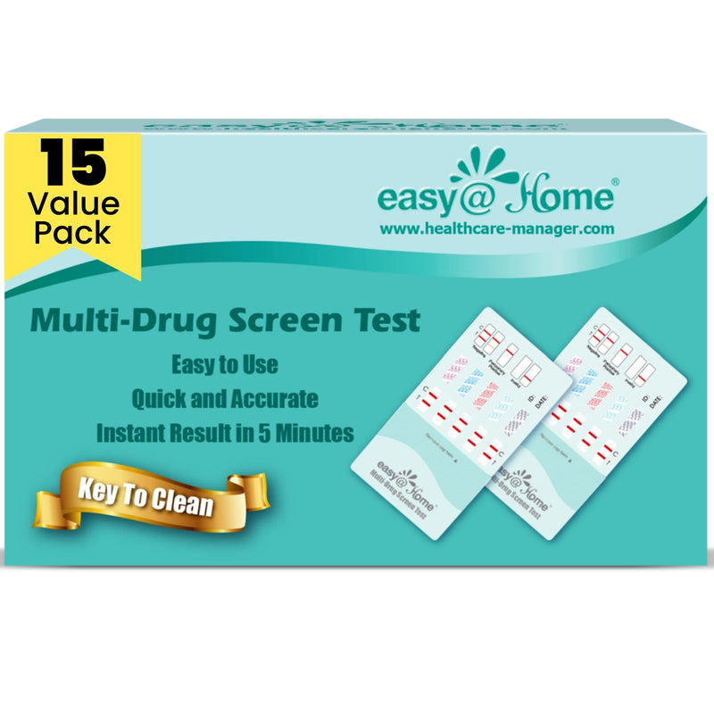 Easy@Home 5 Panel Instant Drug Test Kits - Testing Marijuana (THC), COC, OPI 2000, AMP, MET/mAMP- Urine Dip Drug Testing -#EDOAP-254-15 Pack FSA or HSA Eligible 15 Count (Pack of 1) - BeesActive Australia