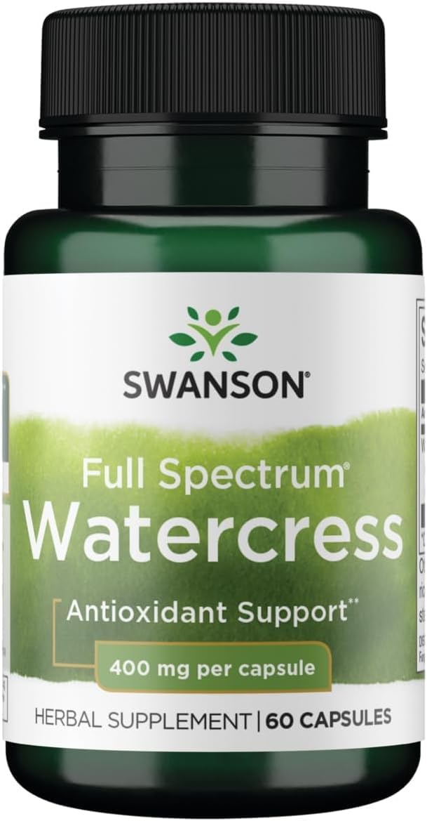 Swanson Full Spectrum Watercress 400 Milligrams 60 Capsules | A Classic Restorative and Revitalizing Tonic; Full-Spectrum Herbal Support; Great Source of Phytonutrients; Non-GMO 60 Count (Pack of 1)