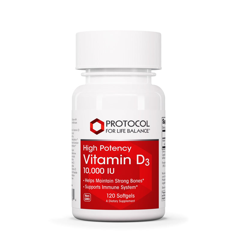 PROTOCOL FOR LIFE BALANCE Vitamin D3 10,000 IU, Immune*, 120 Softgels | Supports Calcium Absorption*, Bone and Dental Health*, Immune System Function*, Supports Nervous System and Brain Function* 120 Count (Pack of 1)