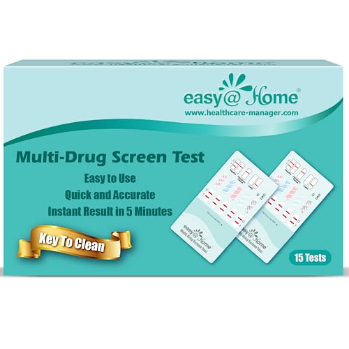Easy@Home Multi-Drug Screen Test: 15 Pack Urine Drug Tests Kit