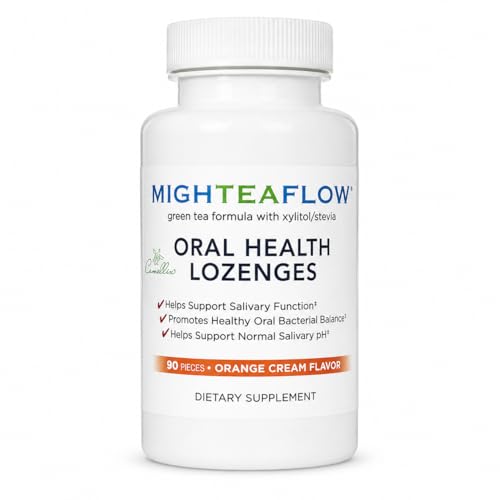 Natural Dry Mouth Lozenge w/Xylitol, Clinically Tested, Developed by University Dental Professionals, Orange Cream Flavor, 90 Count