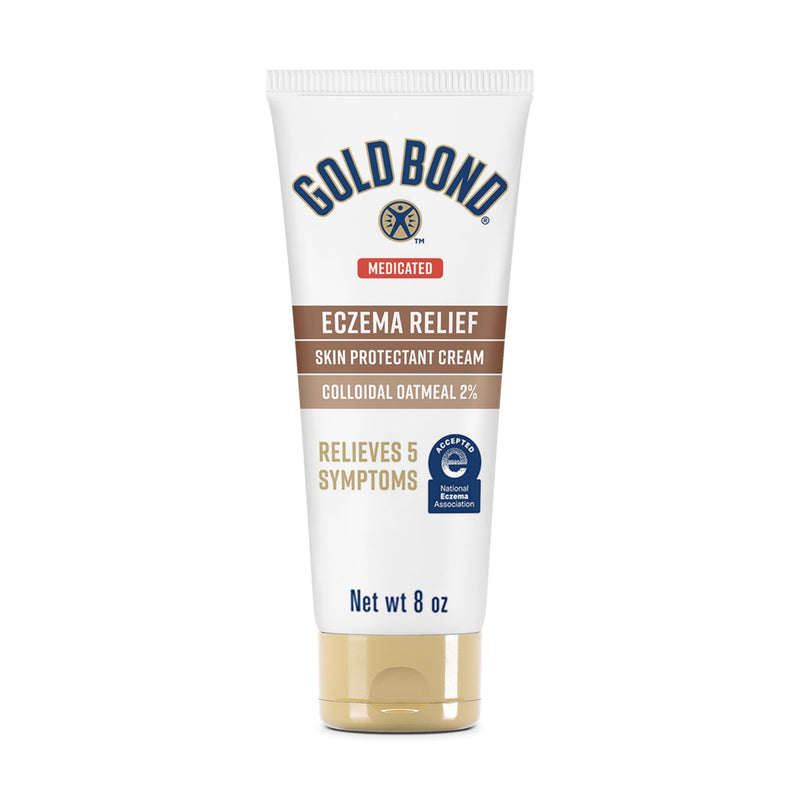 Gold Bond Medicated Eczema Relief Skin Protectant Cream, 8 oz., Gold Bond Lotion With 2% Colloidal Oatmeal 8 Ounce