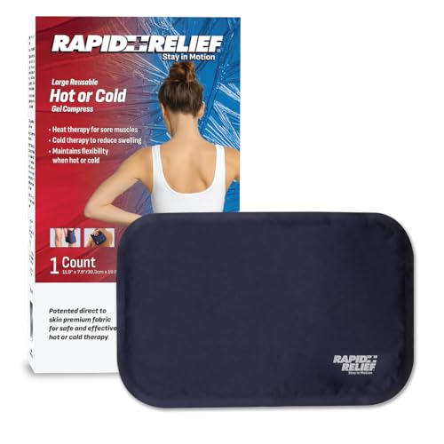 Rapid Relief Hot or Cold Gel Compress, 8x12 Ice Pack for Pain Relief Injury Large (Pack of 1)