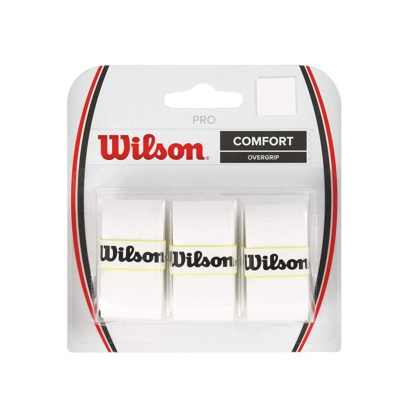 WILSON Tennis Racket Overgrips - Assorted Colors and Pack Sizes white Pro 3 Pack - BeesActive Australia