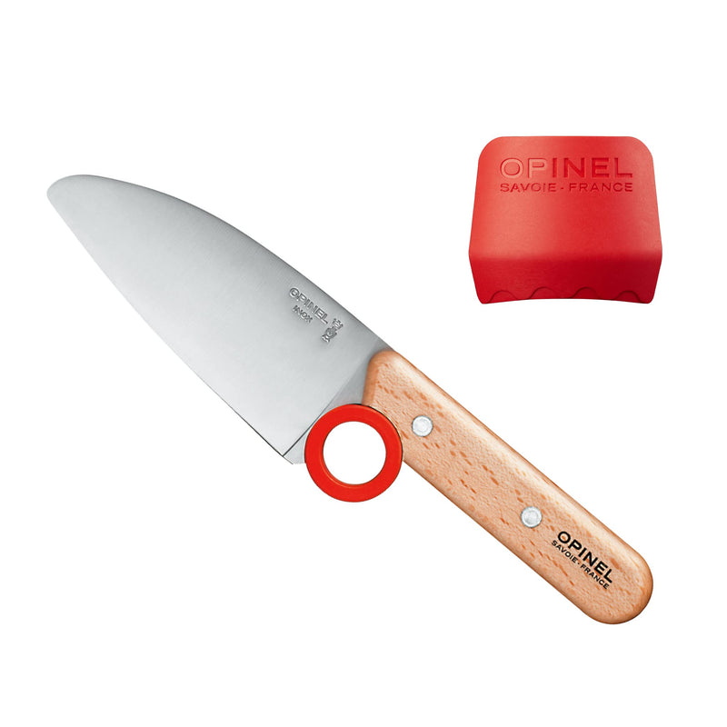 Opinel Le Petit Chef Knife Set, Chef Knife with Rounded Tip, Fingers Guard, For Children, Teaching Food Prep and Kitchen Safety, 2 Piece Set, Made in France - BeesActive Australia