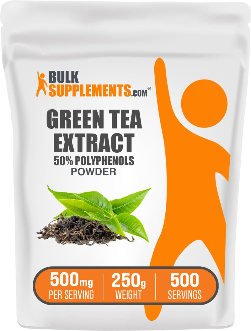 BulkSupplements.comgreen Tea Extract Powder - 50% Polyphenols Supplement, EGCG Supplements - Gluten Free, 500mg per Serving, 250g (8.8 oz) (Pack of 1) 8.81 Ounce (Pack of 1)