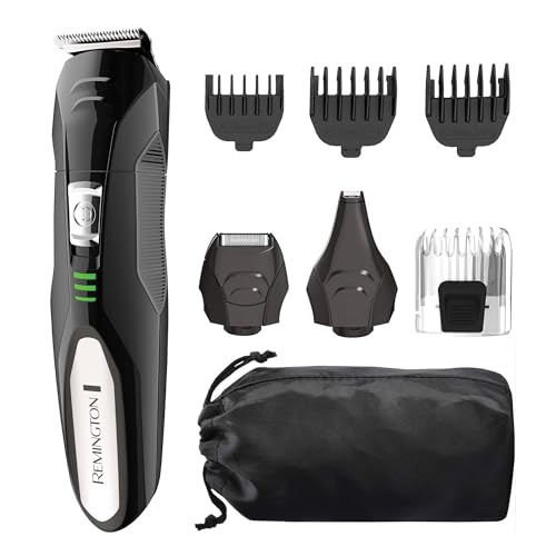 Remington All-in-One Grooming Kit, Lithium Powered, 8 Piece Set, Black 8-piece set