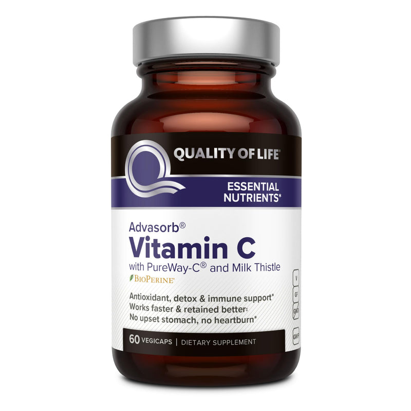 Quality of Life - Advasorb® Vitamin C Supplement - 60 Vegicaps 60 Count (Pack of 1)