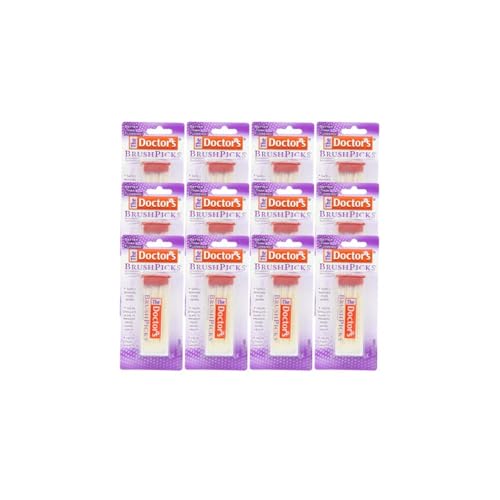 The Doctor's BrushPicks Interdental Toothpicks, Soft Rubber Dental Picks for Teeth Cleaning, Removes Food Debris, Stimulates Gums, Helps Fight Gingivitis, 120 Count (Pack of 12) 120 Count (Pack of 12)