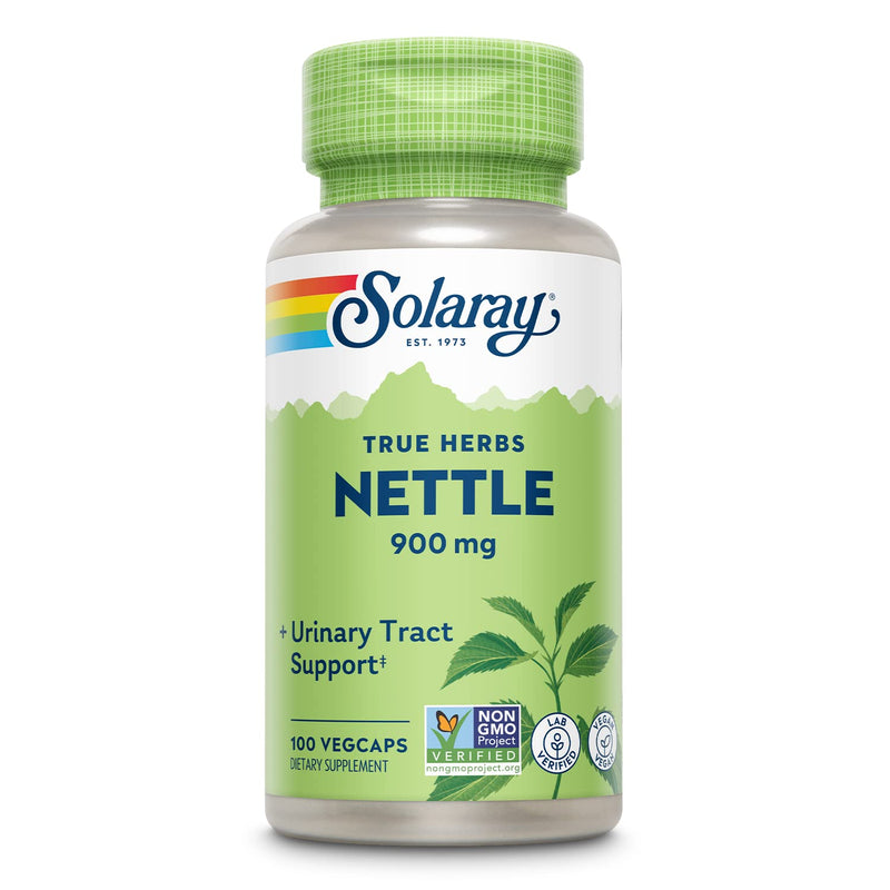 SOLARAY Nettle Leaf 900 mg, 100 VegCaps | Kidney, Urinary, Prostate & Respiratory Support, Whole Nettle Leaf, 50 Servings, Vegan, Non GMO & Lab Verified 100 Count (Pack of 1)